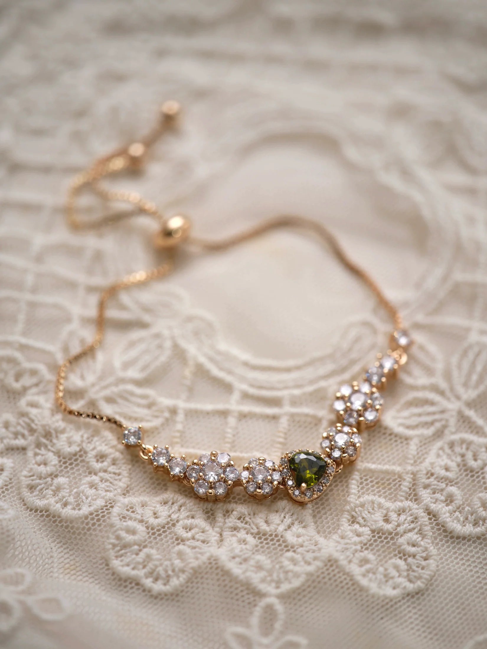 Original Olive Green Zircon Bracelet – Vintage Inspired Dainty Micro-Pave Jewelry, Unique Minimalist Design Original Olive Green Zircon Bracelet – Vintage Inspired Dainty Micro-Pave Jewelry, Unique Minimalist Design