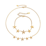 Starfish CZ Jewelry – 18K Gold-Plated Stainless Steel, Beach-Inspired Design