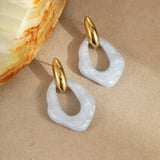 Pastel Resin Hoop Earrings – 18K Gold Plated Stainless Steel, Cute Minimalist Chic Jewelry for Women