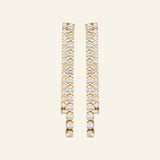 Asymmetric Crystal Long Tassel Earrings