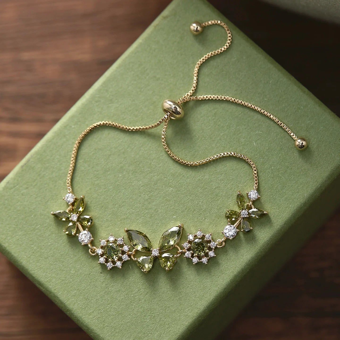 Misty Forest Olive Green Butterfly Zircon Jewelry Set – Earrings, Ear Cuffs, Bracelet & Necklace, Vintage-Inspired Sparkling Design Misty Forest Olive Green Butterfly Zircon Jewelry Set – Earrings, Ear Cuffs, Bracelet & Necklace, Vintage-Inspired Sparkling Design