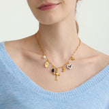 Vintage Freshwater Pearl Cross Necklace – 18K Gold-Plated Stainless Steel