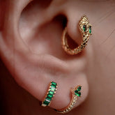 Emerald Snake Pavé Earring