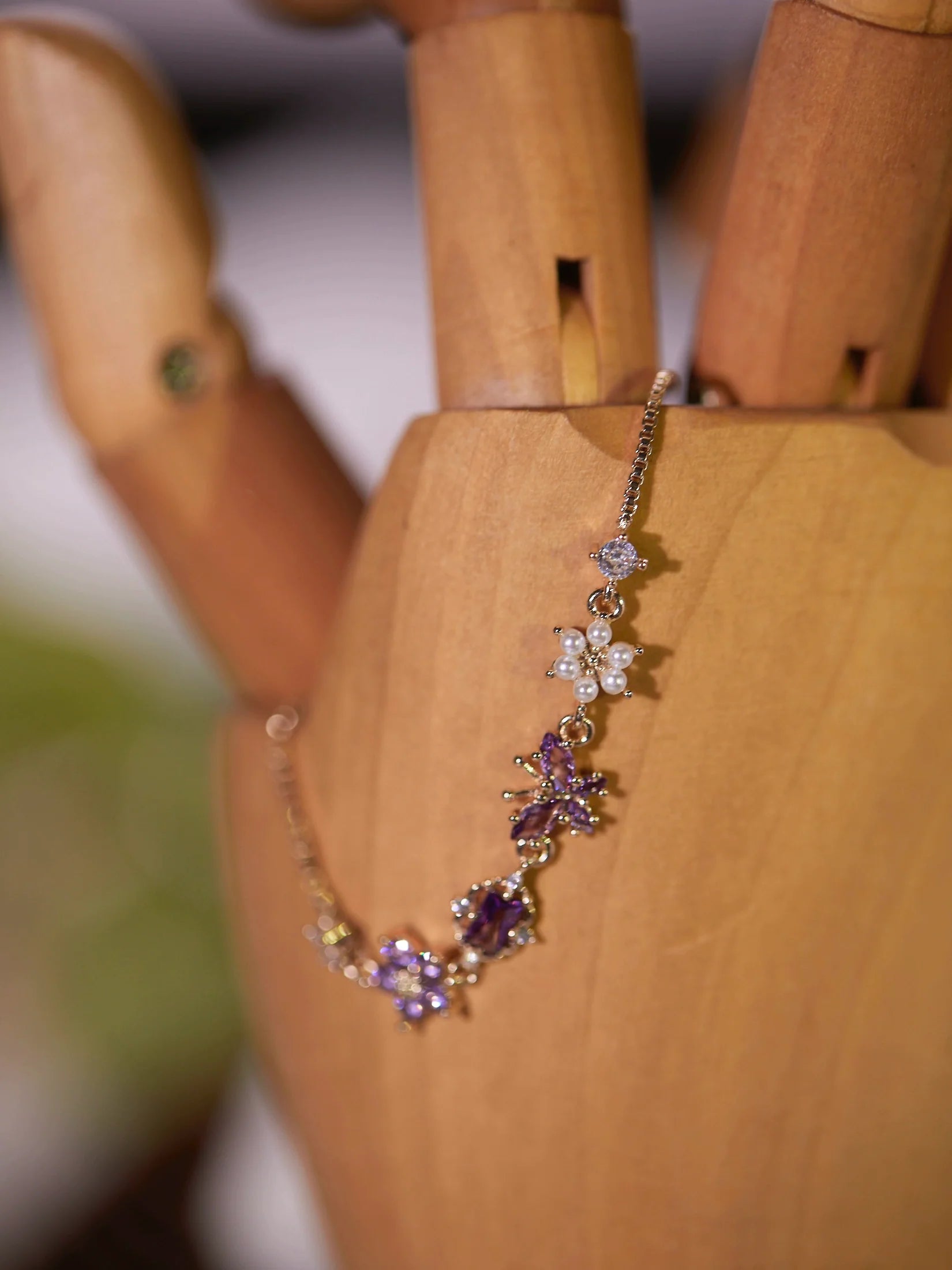 Original Purple Crystal Butterfly Bracelet – Vintage Inspired Dainty Zircon Jewelry, Unique Feminine Design Original Purple Crystal Butterfly Bracelet – Vintage Inspired Dainty Zircon Jewelry, Unique Feminine Design