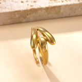 Irregular Stainless Steel Statement Ring – Minimalist Adjustable Titanium Steel Ring for Women, Modern Fashion Jewelry