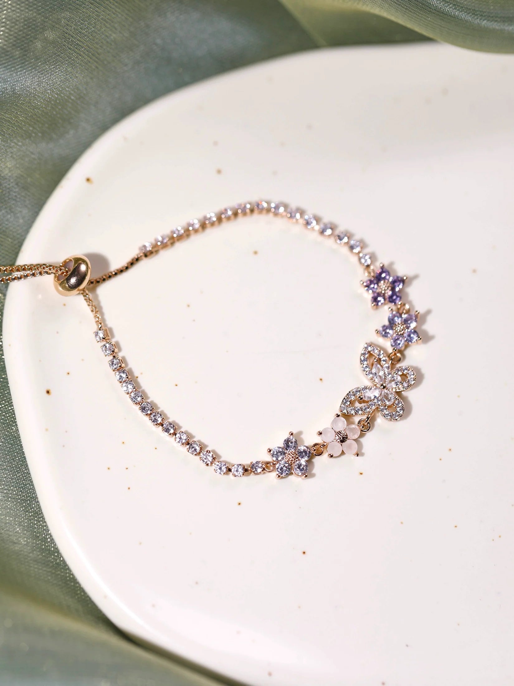 Original Purple Crystal Butterfly Bracelet – Vintage Inspired Dainty Zircon Jewelry, Unique Feminine Design Original Purple Crystal Butterfly Bracelet – Vintage Inspired Dainty Zircon Jewelry, Unique Feminine Design