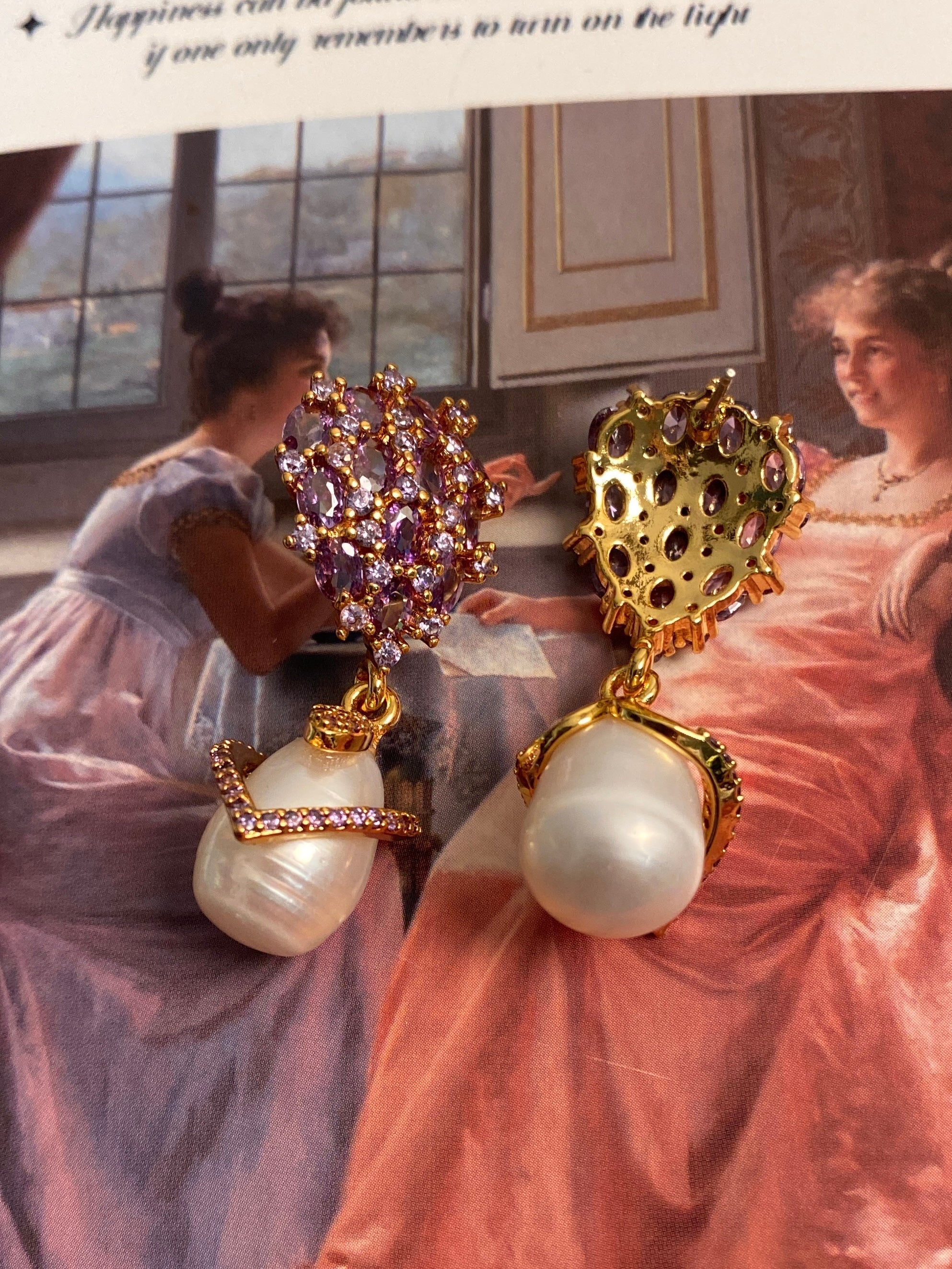 Lavender Kiss Pearl Earrings Lavender Kiss Pearl Earrings