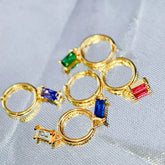 Rainbow CZ Sterling Silver Ear Cuff