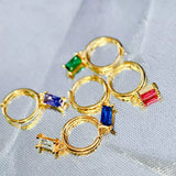 Rainbow CZ Sterling Silver Ear Cuff