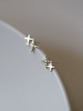S925 Sterling Silver Mini Layered Star Stud Earrings