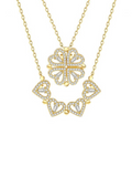 2 Ways wear Clover Heart Necklace