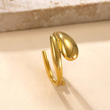 Irregular Stainless Steel Statement Ring – Minimalist Adjustable Titanium Steel Ring for Women, Modern Fashion Jewelry