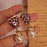 vintage pearl drop earrings