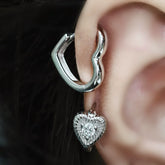 Heavy Sterling Silver Heart Earrings Sterling Silver