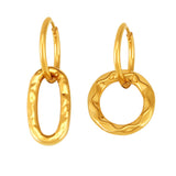 Asymmetrical Geometric Hoop Earrings – Retro INS Style Stainless Steel