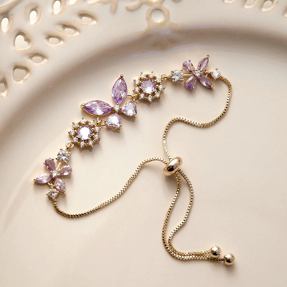 Midsummer Night’s Dream Purple Butterfly Zircon Jewelry Set – Earrings, Necklace & Bracelet, Unique Sparkling Design Midsummer Night’s Dream Purple Butterfly Zircon Jewelry Set – Earrings, Necklace & Bracelet, Unique Sparkling Design