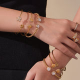 Four-Leaf Clover CZ Open Bangle