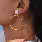 18K Gold Plated Stainless Steel Hoop Earrings – Trendy INS Circle Studs