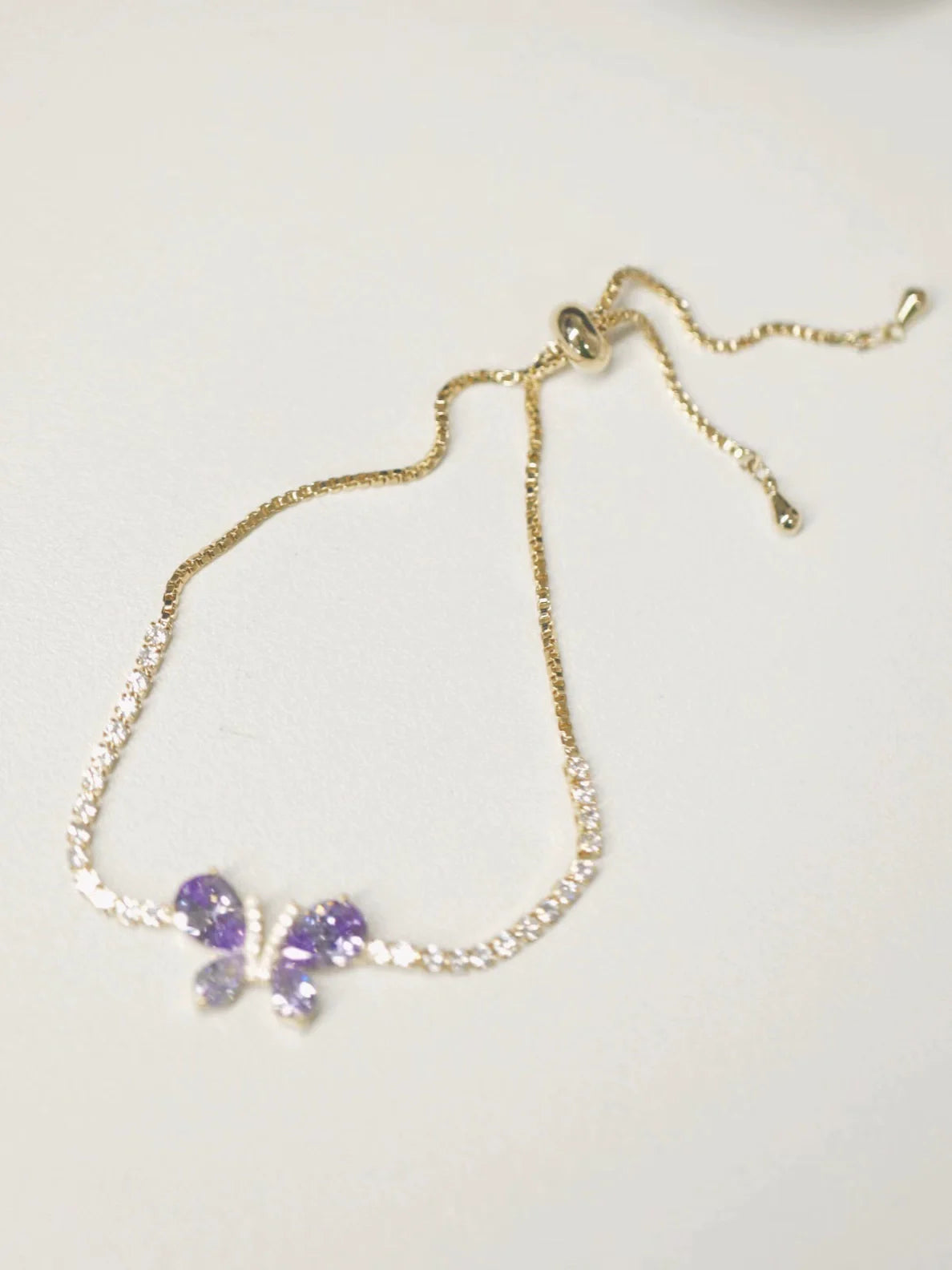 Original Purple Crystal Butterfly Bracelet – Vintage Inspired Dainty Zircon Jewelry, Unique Feminine Design Original Purple Crystal Butterfly Bracelet – Vintage Inspired Dainty Zircon Jewelry, Unique Feminine Design