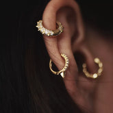 Punk Studded Sterling Silver Ear Cuff