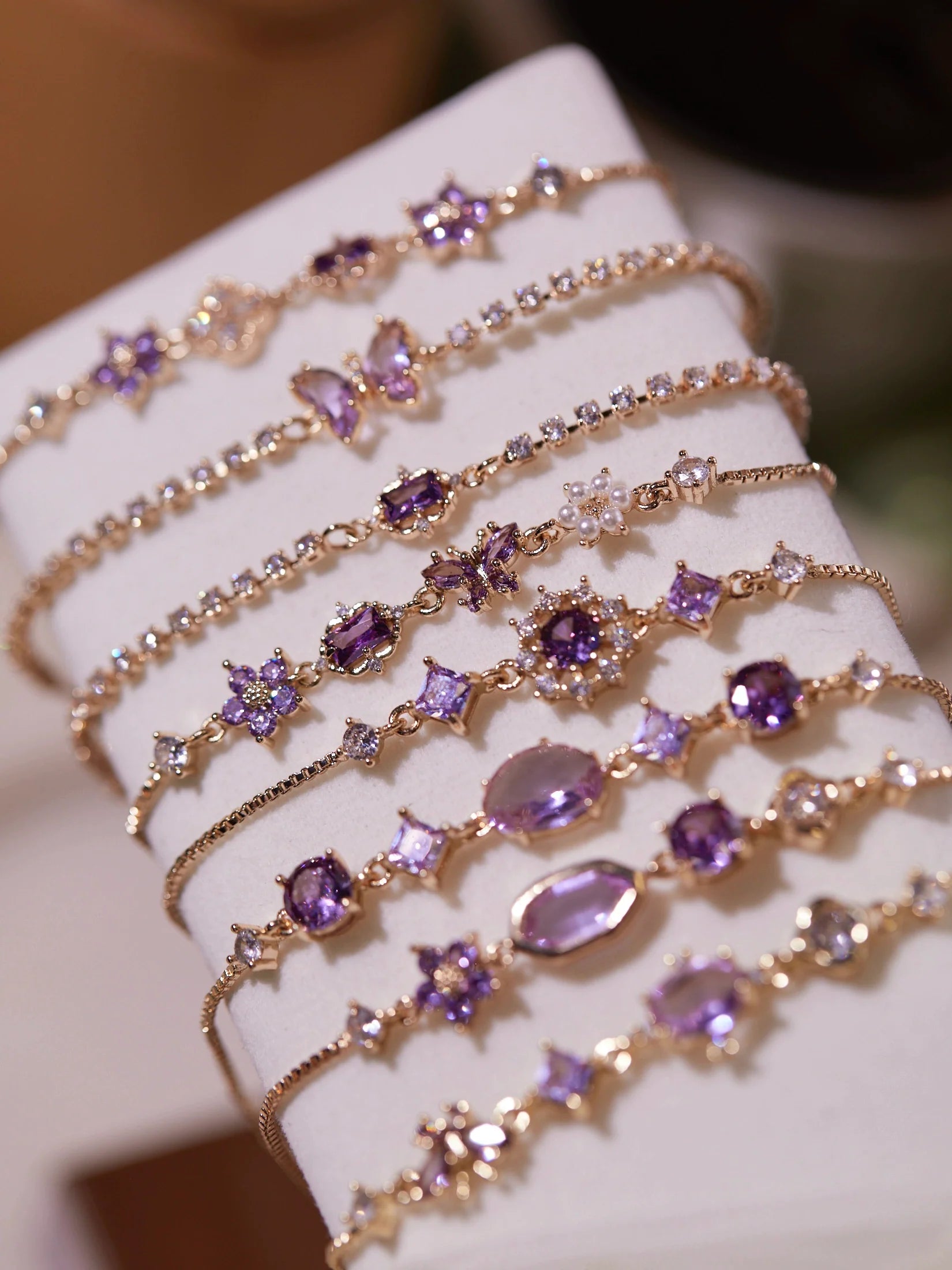 Original Purple Crystal Butterfly Bracelet – Vintage Inspired Dainty Zircon Jewelry, Unique Feminine Design Original Purple Crystal Butterfly Bracelet – Vintage Inspired Dainty Zircon Jewelry, Unique Feminine Design