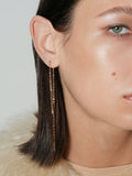 Delicate Layered Gold Thread Chain Earrings
