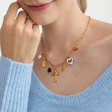 Vintage Freshwater Pearl Cross Necklace – 18K Gold-Plated Stainless Steel