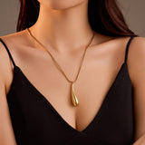 Oversized Teardrop Pendant Necklace