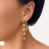 Round Cubic Zirconia Tassel Earrings