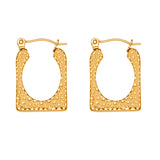 Hammered Geometric Solid Earrings – PVD 18K Gold-Plated, Minimal & Bold