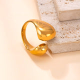 Irregular Open Ring for Women – Polished Stainless Steel Adjustable Band, Modern Minimalist Fashion Jewelry