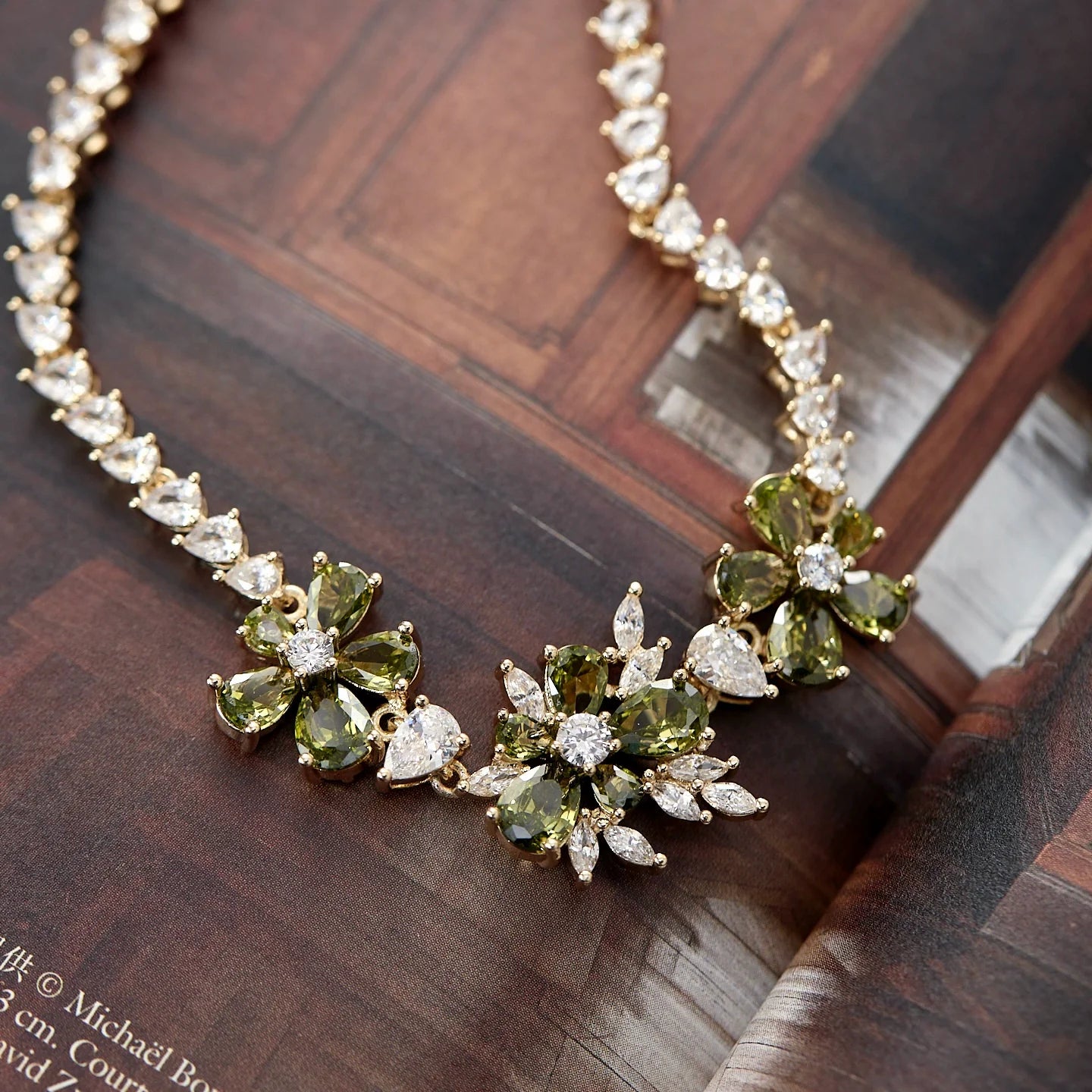 Misty Forest Olive Green Zircon Jewelry Set – Earrings, Ear Cuffs, Bracelet & Necklace, Vintage Forest-Inspired Design Misty Forest Olive Green Zircon Jewelry Set – Earrings, Ear Cuffs, Bracelet & Necklace, Vintage Forest-Inspired Design