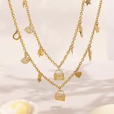 Heart Four-Leaf Clover Lock Necklace Bracelet