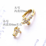 Minimal Pavé Cross Cartilage Hoop