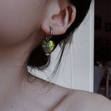 handmade heart charm hoop earrings