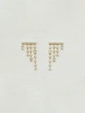 S925 Sterling Silver French Mini Chandelier Tassel Earrings Rainfall Square-Cut Design