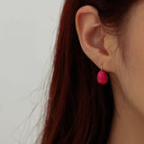 Minimalist Color Enamel Waterdrop Earrings – Stainless Steel Lightweight Luxury Statement Jewelry for Women, Tarnish-Free & Chic