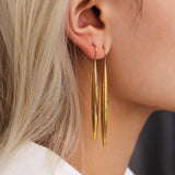 Minimalist Long Teardrop Tassel Earrings – Stainless Steel Slimming Design