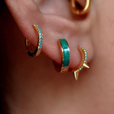French Turquoise Cartilage Hoop Sterling Silver