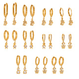 Mini Animal Pendant Earrings – 18K Gold Plated Stainless Steel, Micro-Zircon, Dainty Hoop Earrings for Women