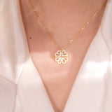 2 Ways wear Clover Heart Necklace