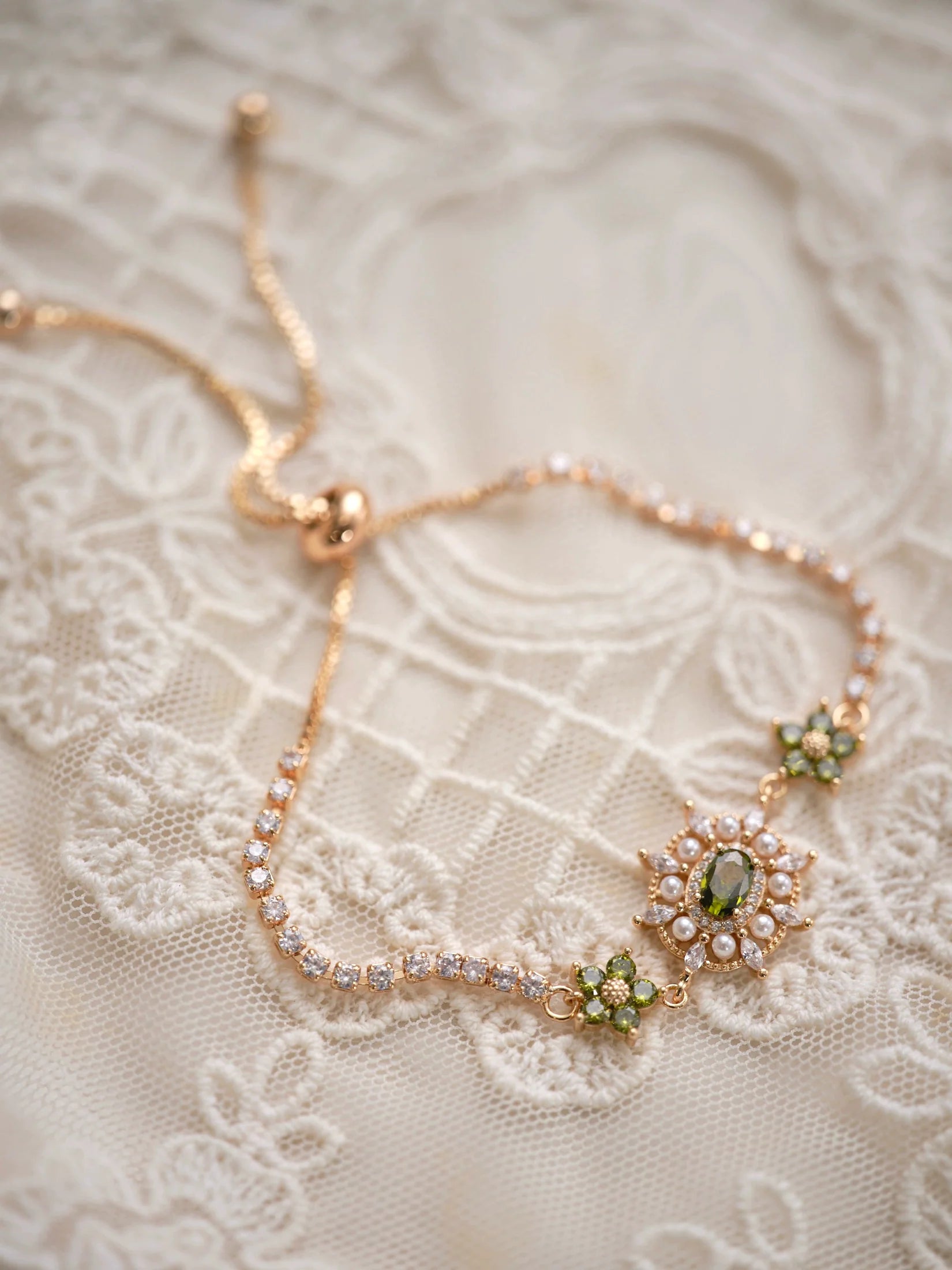 Original Olive Green Zircon Bracelet – Vintage Inspired Dainty Micro-Pave Jewelry, Unique Minimalist Design Original Olive Green Zircon Bracelet – Vintage Inspired Dainty Micro-Pave Jewelry, Unique Minimalist Design