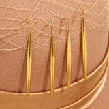 Minimalist Long Teardrop Tassel Earrings – Stainless Steel Slimming Design