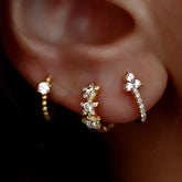 Crystal Flower Designer Ear Stud