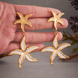 Large & Small Starfish Earrings – 18K Gold Plated Stainless Steel, PVD Coating, Statement Fashion Jewelry