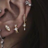 Vintage Pearl Evil Eye Stud Sterling Silver