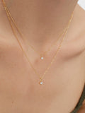 S925 Sterling Silver Moissanite Nose & Mini Cubic Zirconia Pendant Necklace