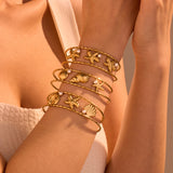 Ocean Series Starfish & Seashell Bangle – Stainless Steel Coastal Jewelry for Women, Trendy Minimalist Summer Bracelet