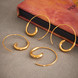 Minimalist C-Shaped Stainless Steel Hoop Earrings – PVD 18K Gold Plated Modern European Style Jewelry