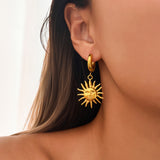 Sun & Portrait Pendant Earrings